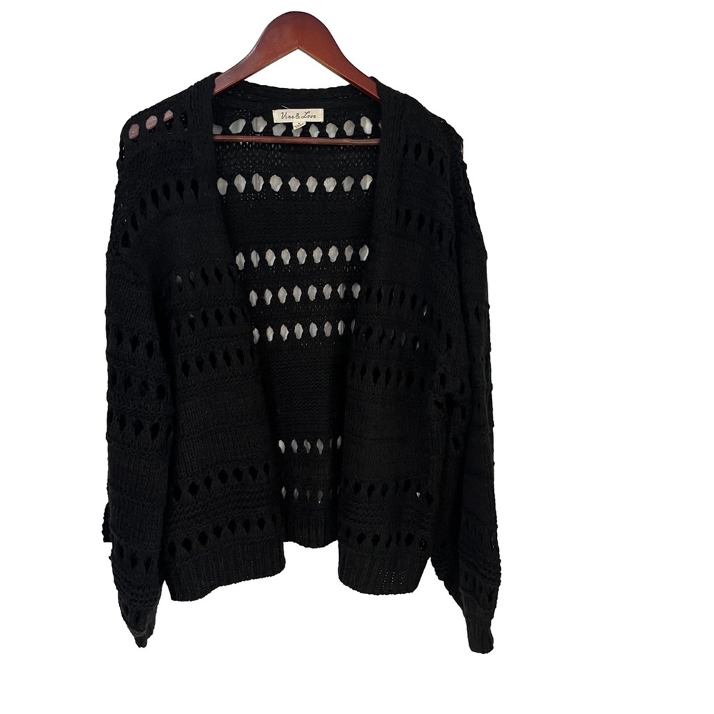 Black Open-Knit Sweater